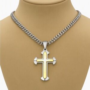 Mens Stainless Steel Cross Pendant